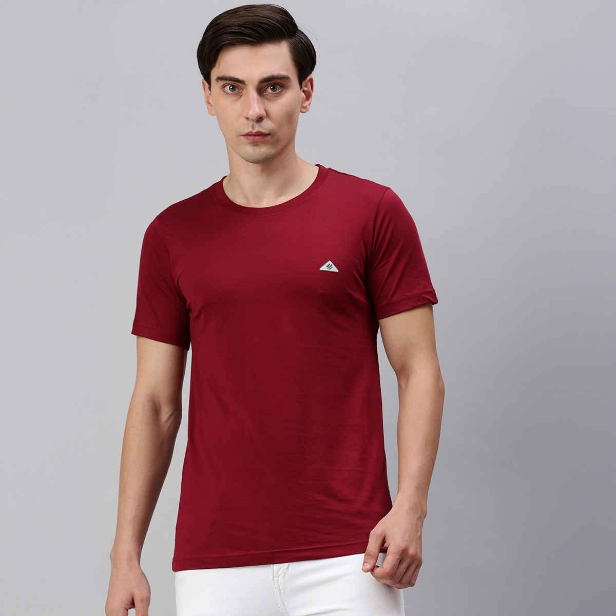 Onn Men's Platina Pure Comfort Supima Cotton Round Neck T-Shirt | Maroon - M