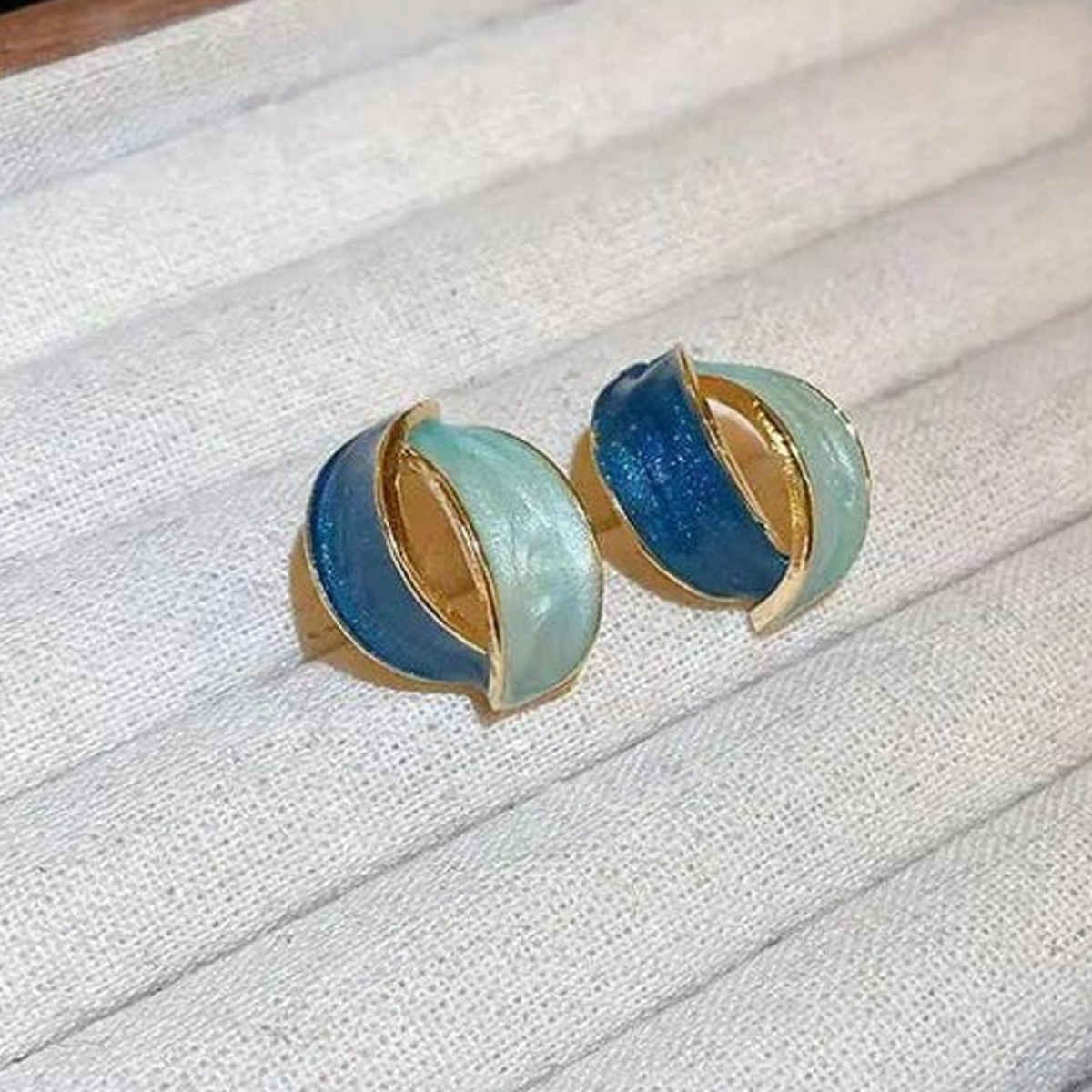 Estailo Fashion Women's Jewellery Earrings Blue Silver One Size | E0001357
