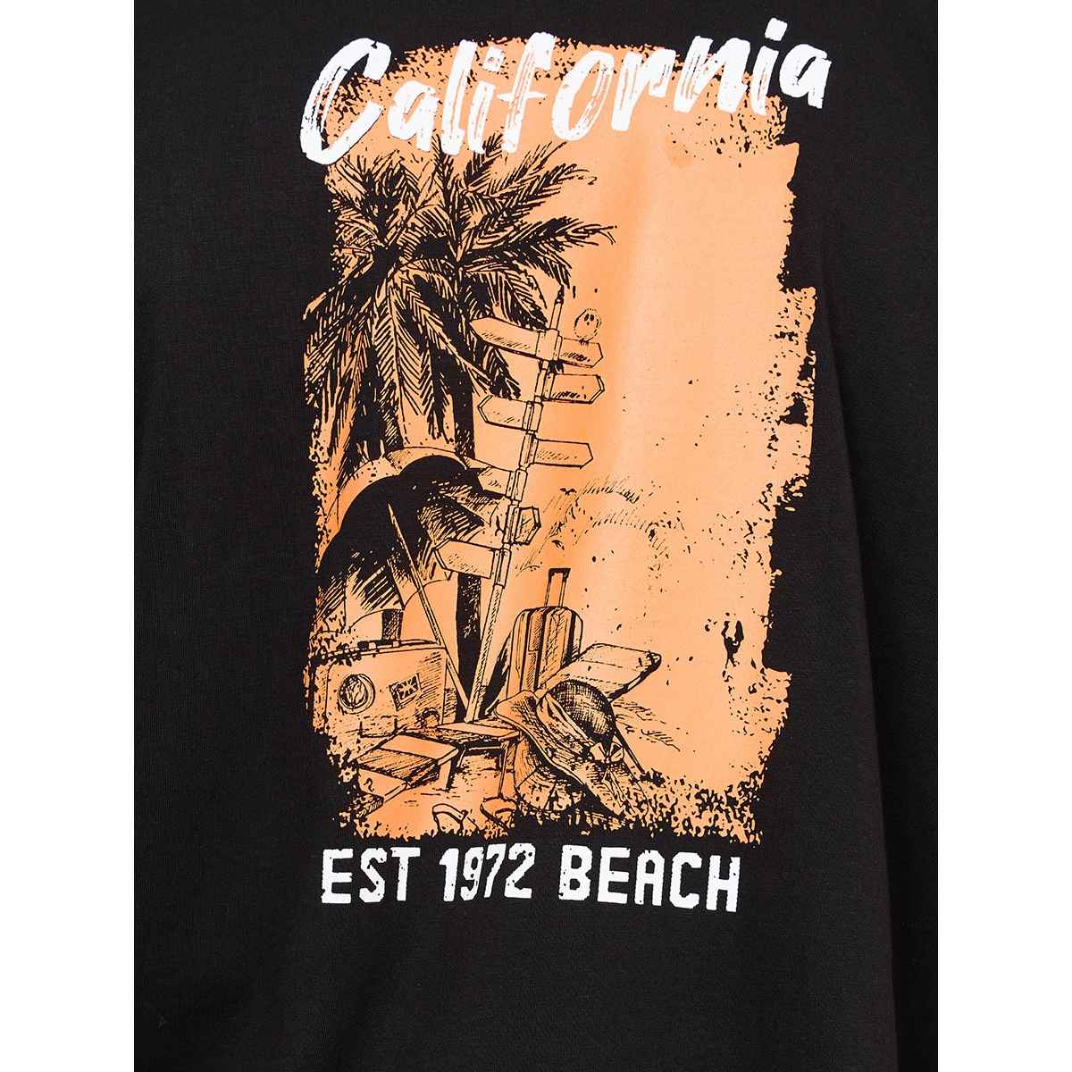 Styli Men's Tropical Back Graphic Printed Oversized T-shirt | Black - M