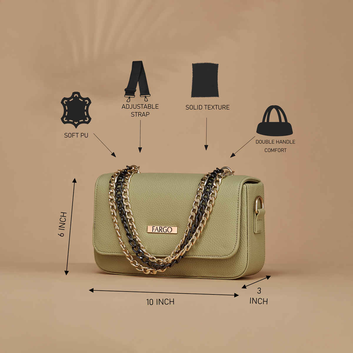 Fargo Beige Sling Bag Women's Leatherette Sling Bag
