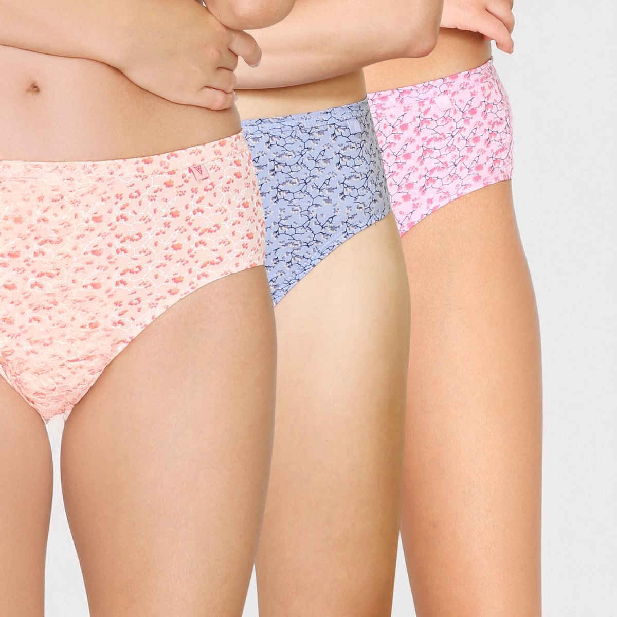 Van Heusen Women Pack of 3 Anti Bacterial Waistband Hipster Panty |Lt. Assorted Print |M