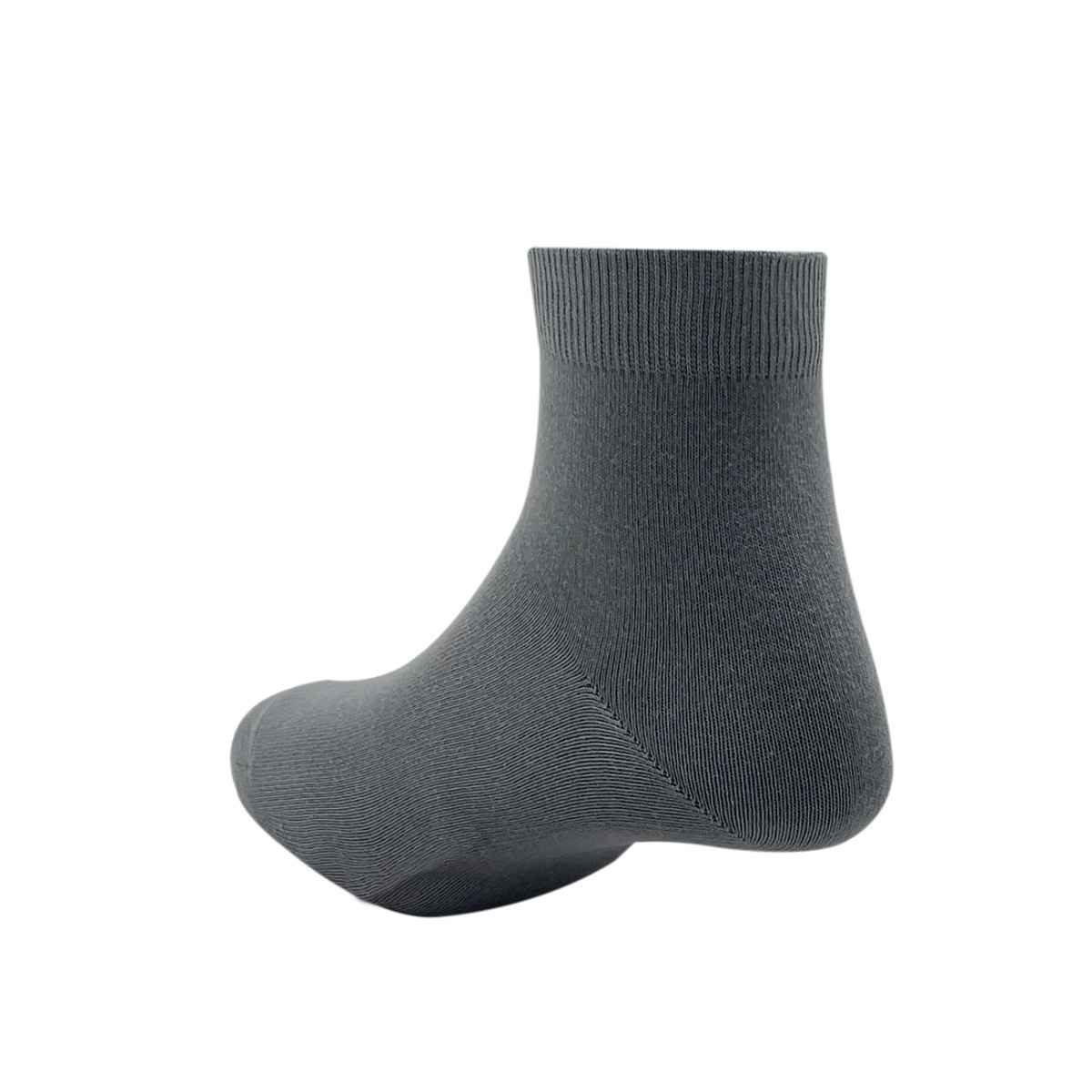 Peter England Men's Solid Cotton Quarter Socks | Dark Grey - Free Size