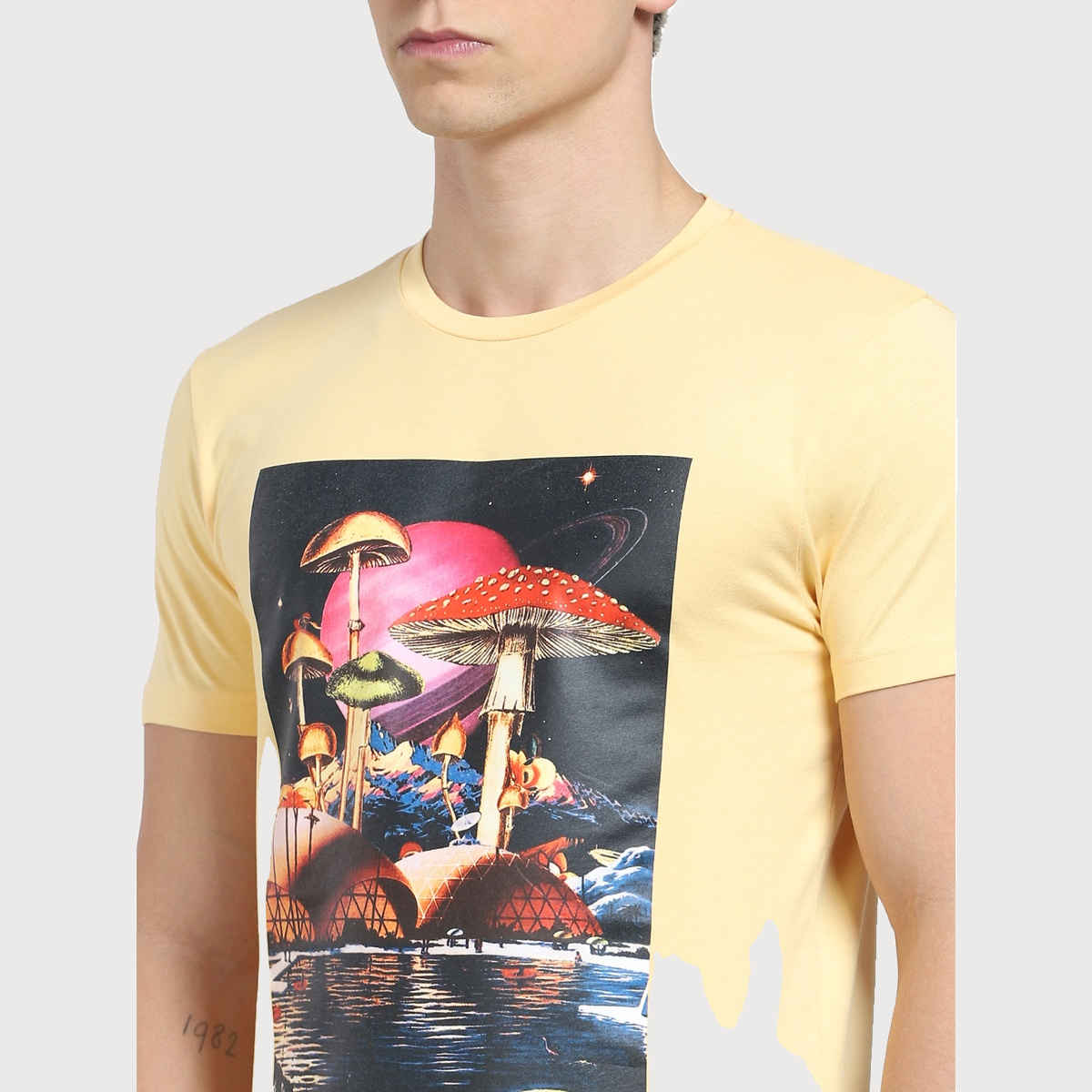JACK & JONES Men's Slim Fit T-shirt | Beige - L