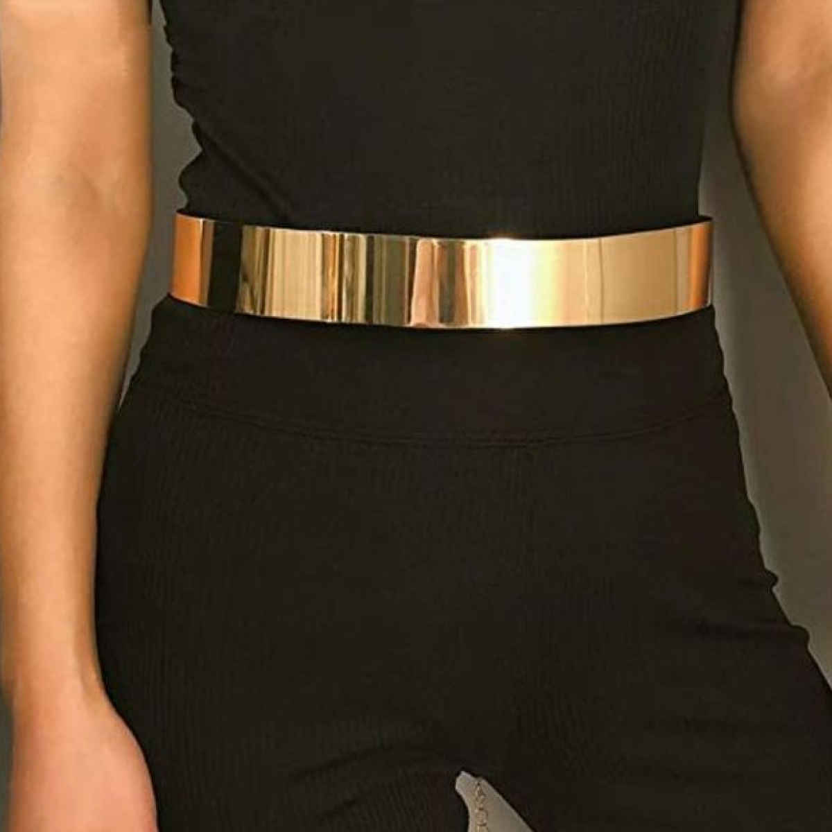 YouBella Jewellery Celebrity Inspired Adjustable Metal Plate Type Golden Kamarband Waist Belt (S-3)