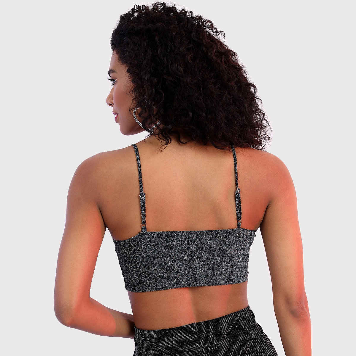 Ketch Women's Shoulder Straps Party Bralette Crop Top | Multicolor - M