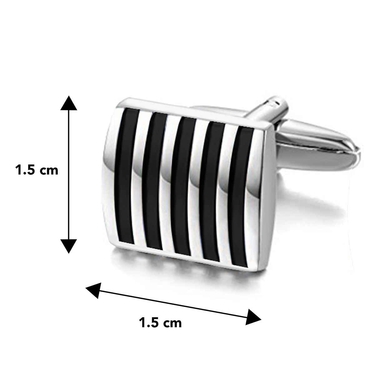 Peora Unique Black Stripes Shirt Cufflinks for Men Business Corporate Wedding Gift