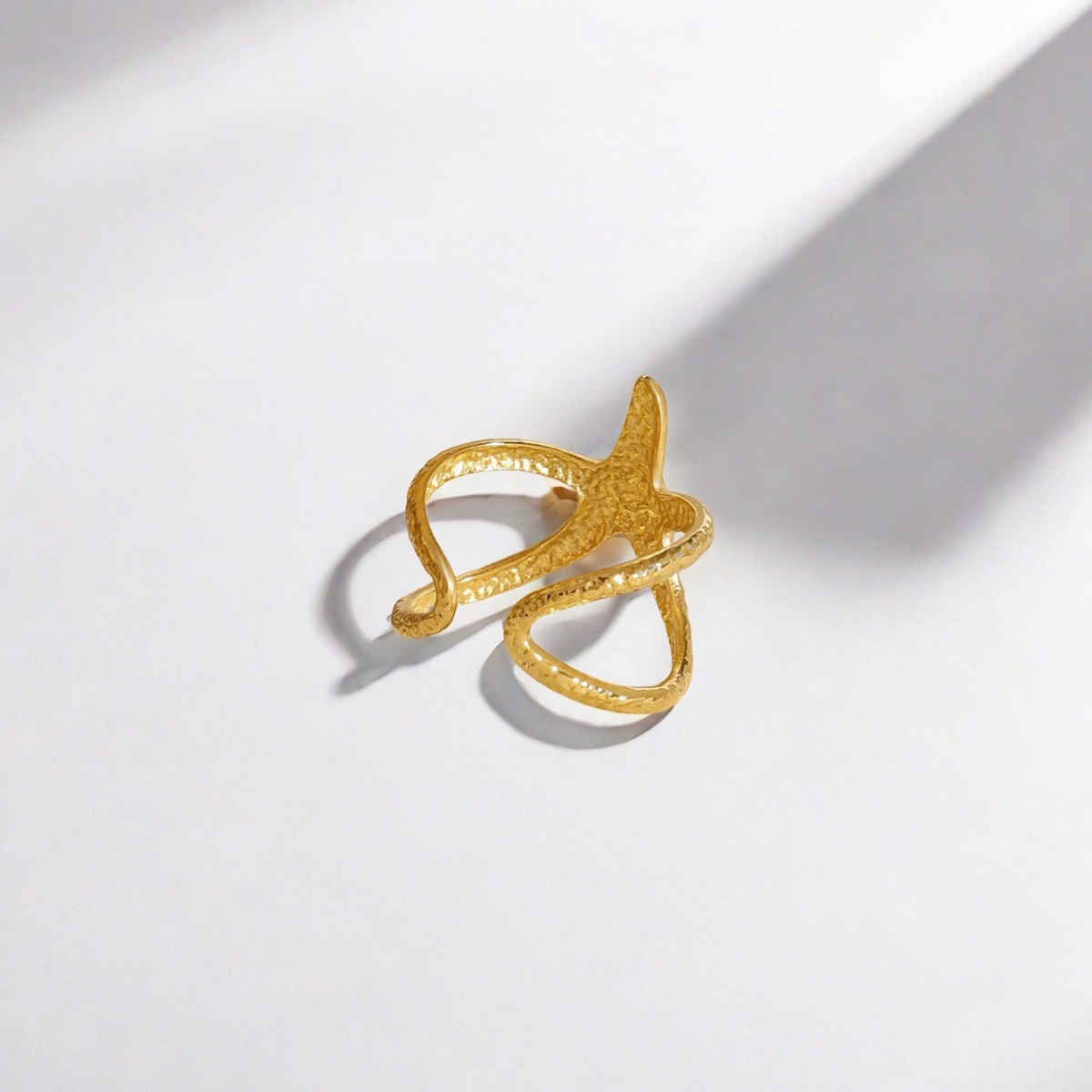 Label She Gold Plated Stainless Steel Star Themed Contemporary Ring | LS-RNG-72189