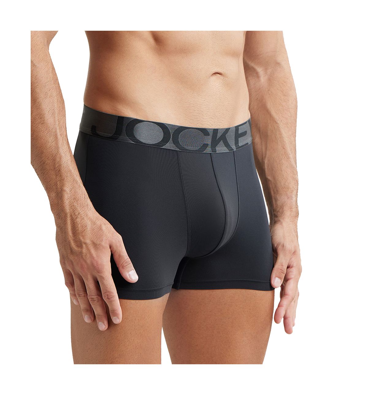 Jockey IC28 Men's Tactel Microfiber Elastane Stretch Underwear Solid Trunk | Black-L