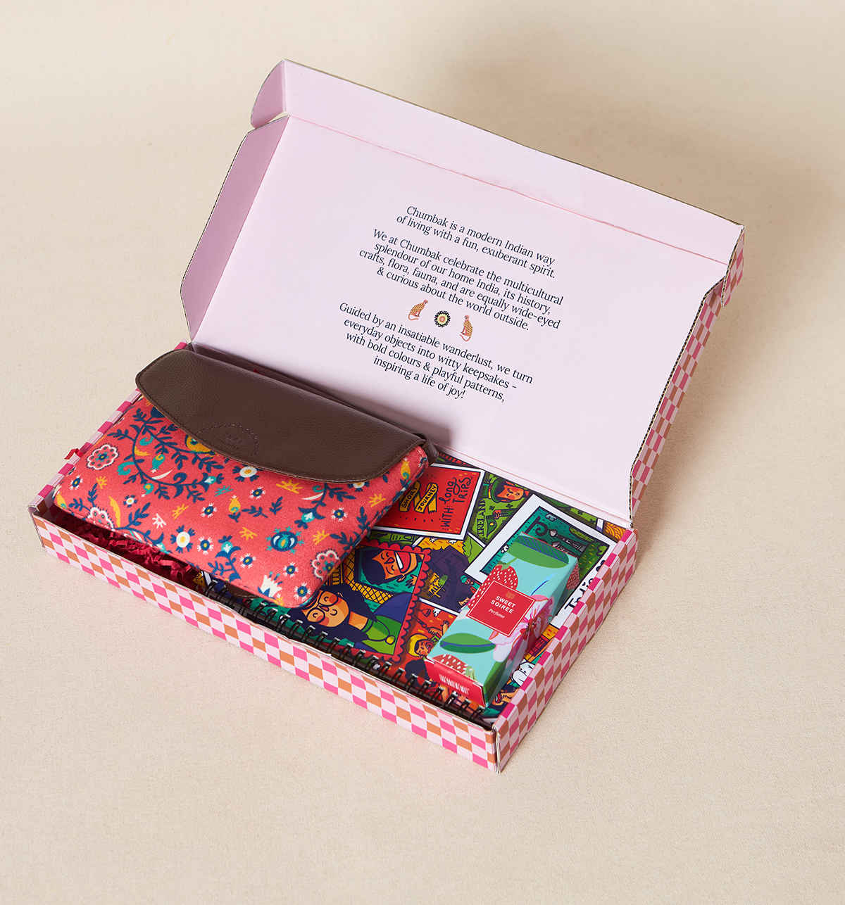 Chumbak Jet-Setter Muse Set of 3 - Mother's Day Gift (Sling Bag,Perfume,Notebook) with Gift Box