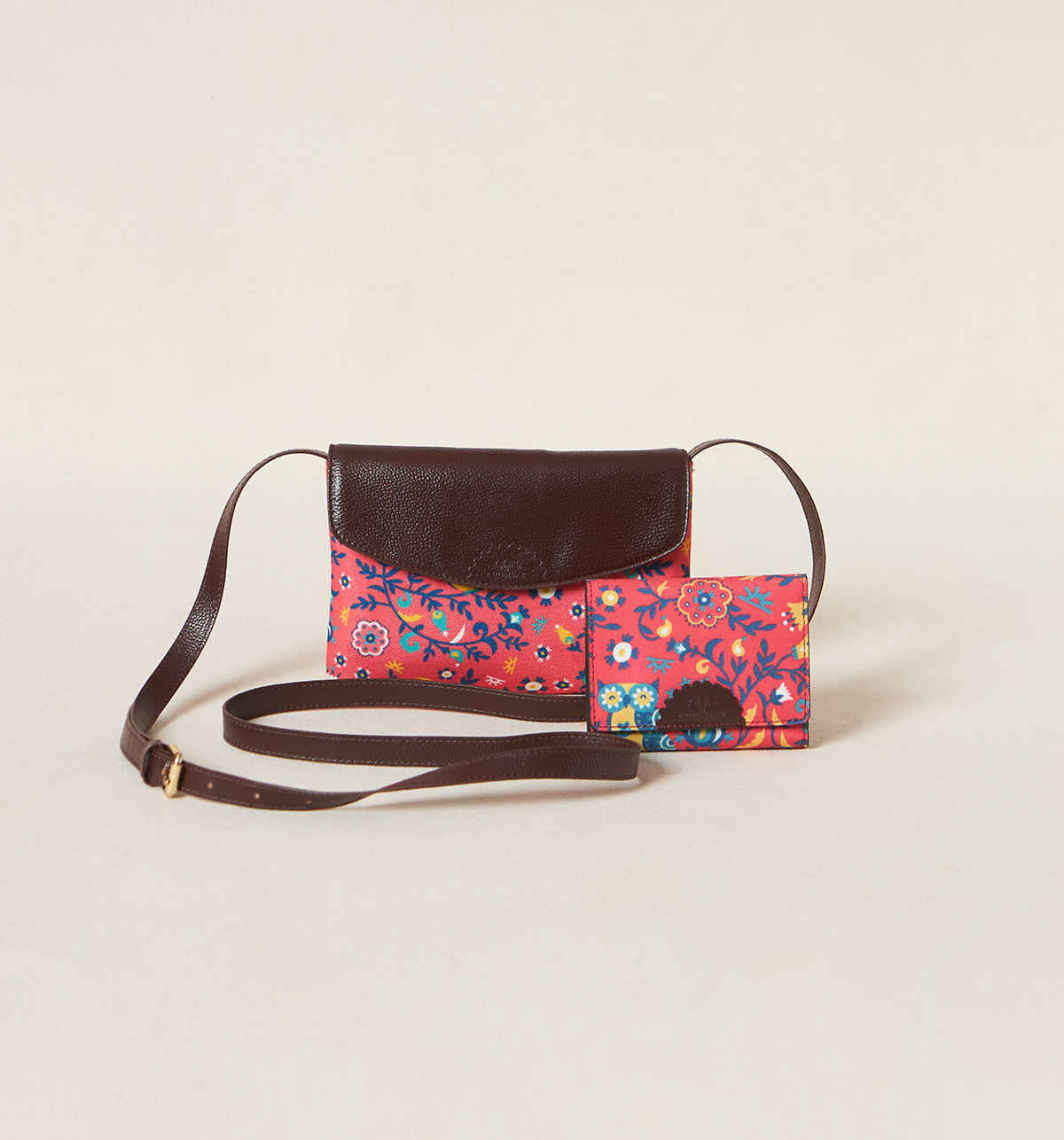 Chumbak Boho Bloom Mother's Day Gift Set | Flap Sling Bag & Wallet with Gift Box
