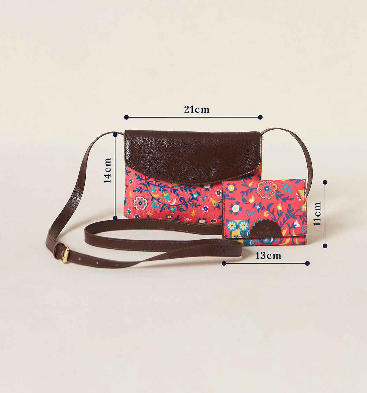 Chumbak Boho Bloom Mother's Day Gift Set | Flap Sling Bag & Wallet with Gift Box