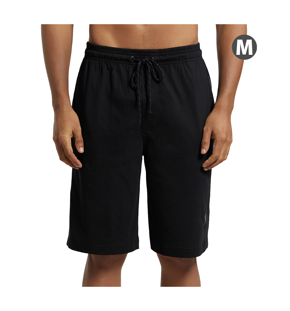 Jockey 9426 Men's Super Combed Cotton Rich Regular Fit Solid Shorts|Pockets | Black-M