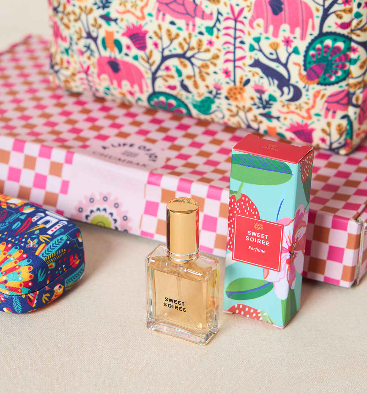 Chumbak Everyday Charm Set of 3 - Mother's Day Gift (Pouch,Perfume,Eyewear Case) with Gift Box