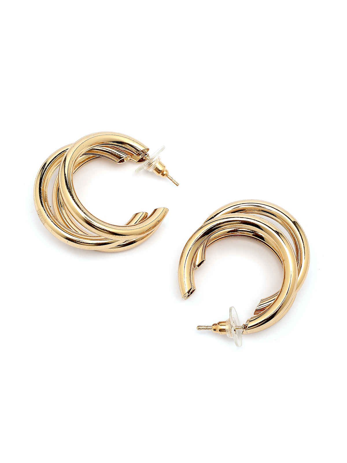Scintillare By Sukkhi Western Fashionable Gold Plated Half Hoop Earrings For Women | E107256