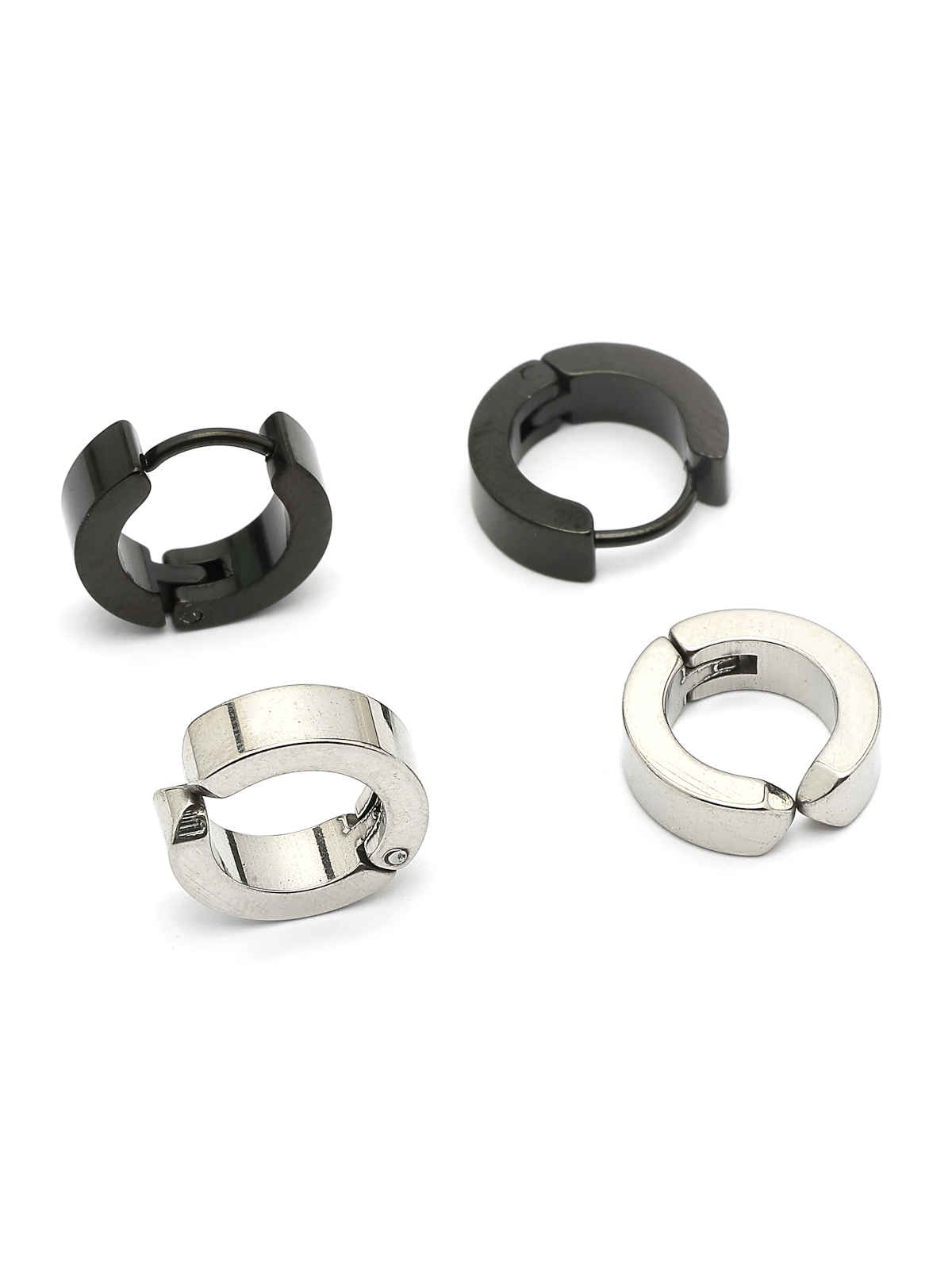 Scintillare By Sukkhi 316L Stainless Steel with Silver Hoop Combo Earrings for Men & Women Unisex