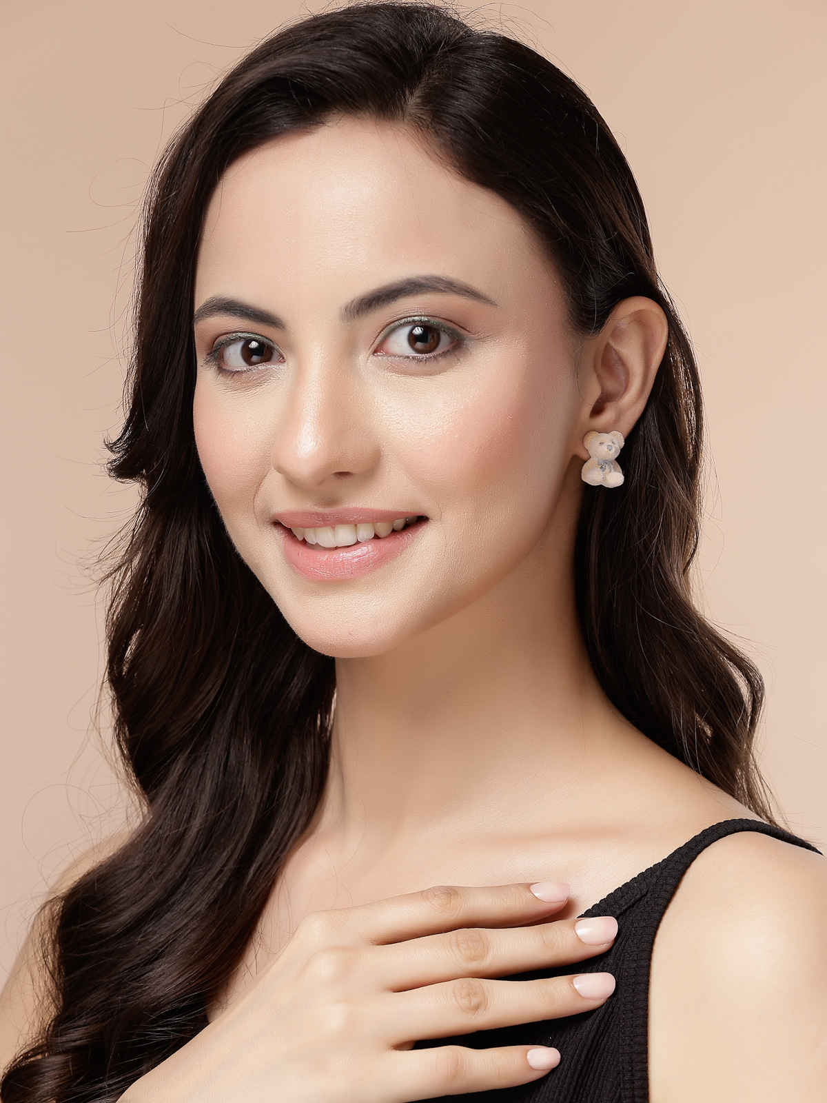 Scintillare By Sukkhi Mini Teddy Bear Stylish Light Brown Studs Earrings For Women