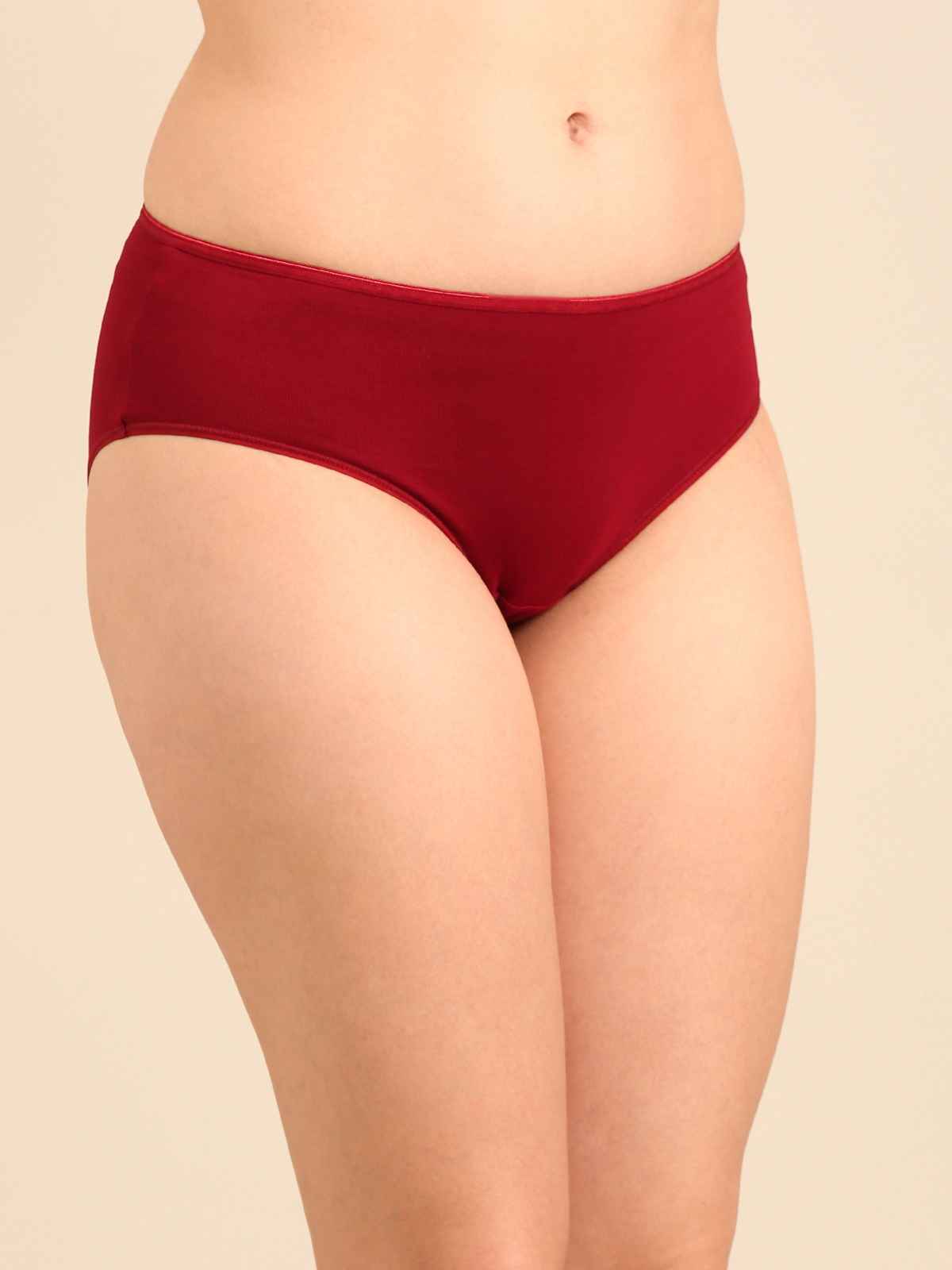 Pepe Jeans Womens Garnet Red Combo Premium 100% Cotton Women Hipster  - Pack of 3 (XXL) Breathable