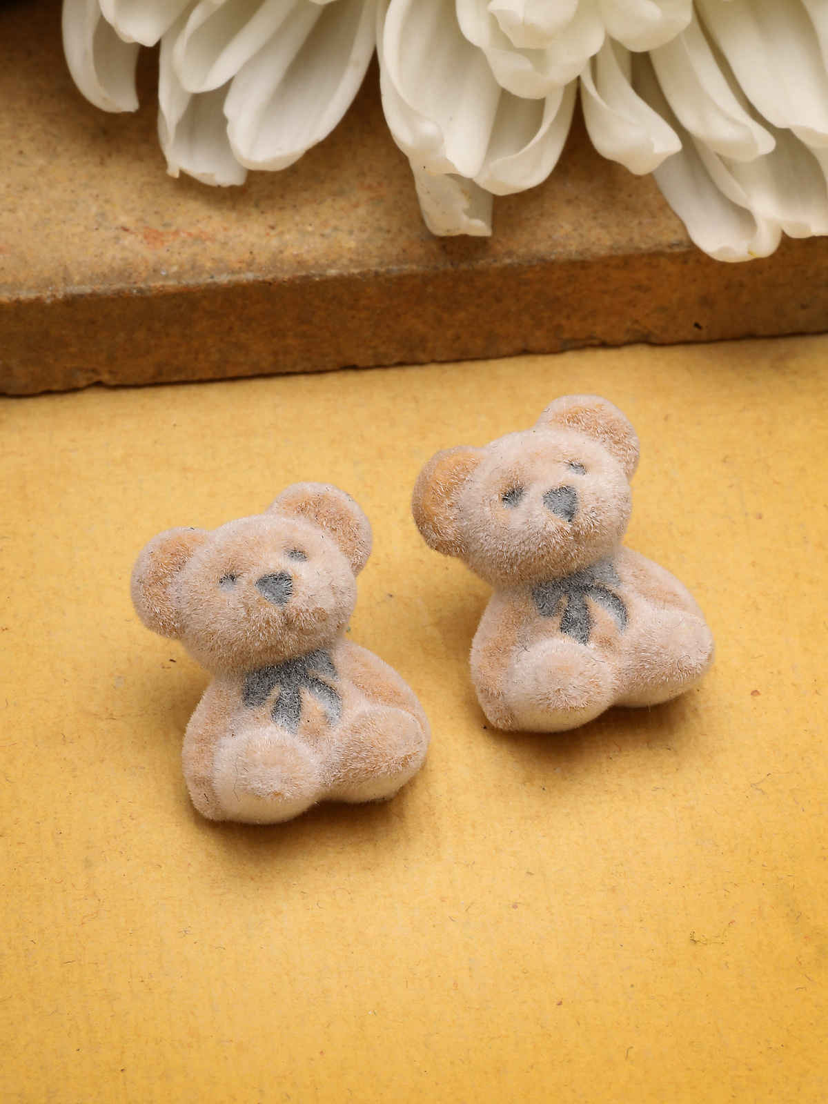 Scintillare By Sukkhi Mini Teddy Bear Stylish Light Brown Studs Earrings For Women