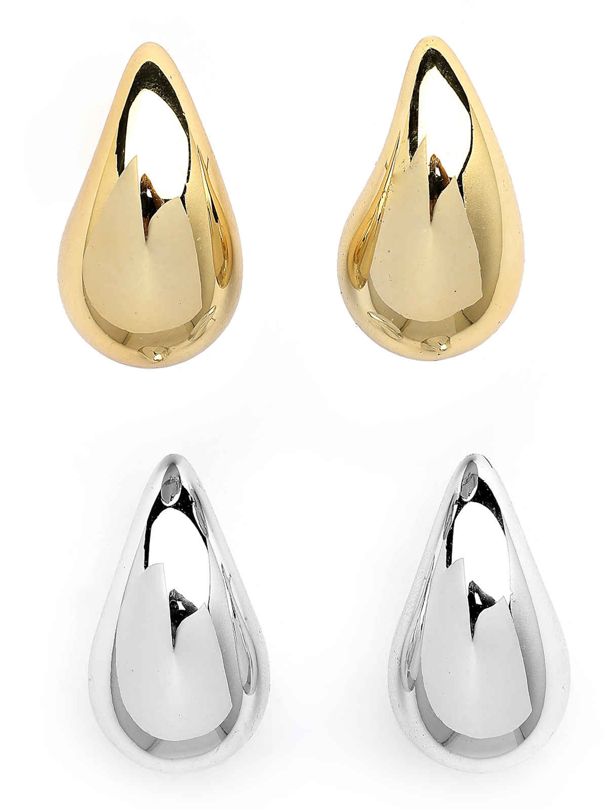 Scintillare By Sukkhi Stylish Gold Silver Plated Teardrop Dupes Combo Earring for Women | CBE107205