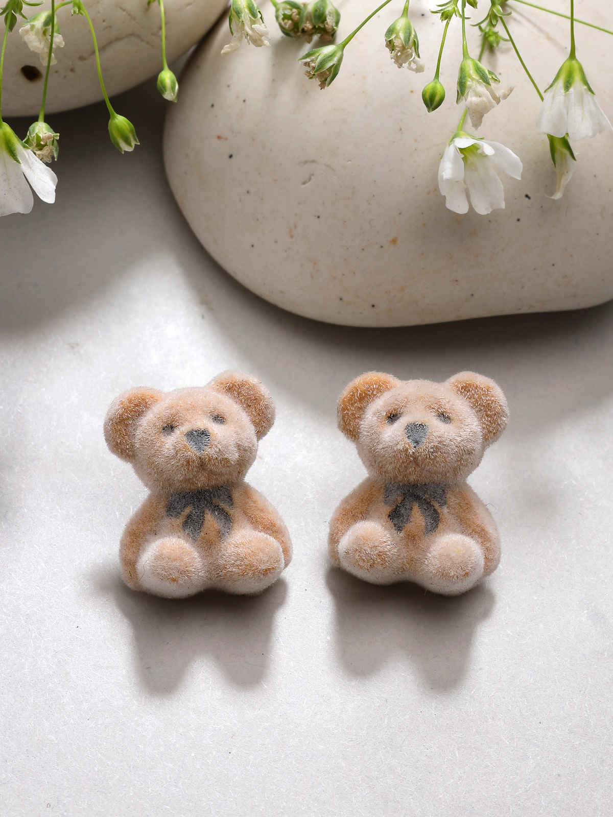Scintillare By Sukkhi Mini Teddy Bear Stylish Light Brown Studs Earrings For Women