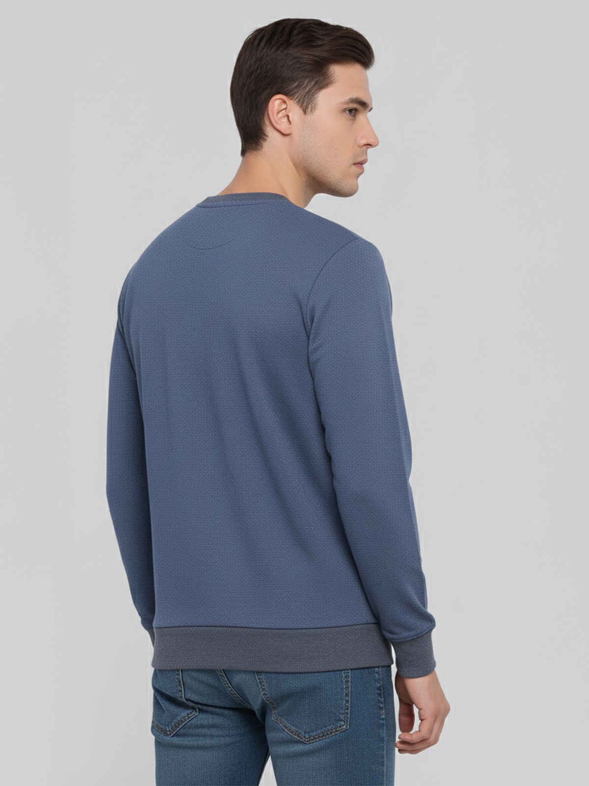 Onn Men's Ultra-Soft Printed Sweatshirt | Navy Melange - XL
