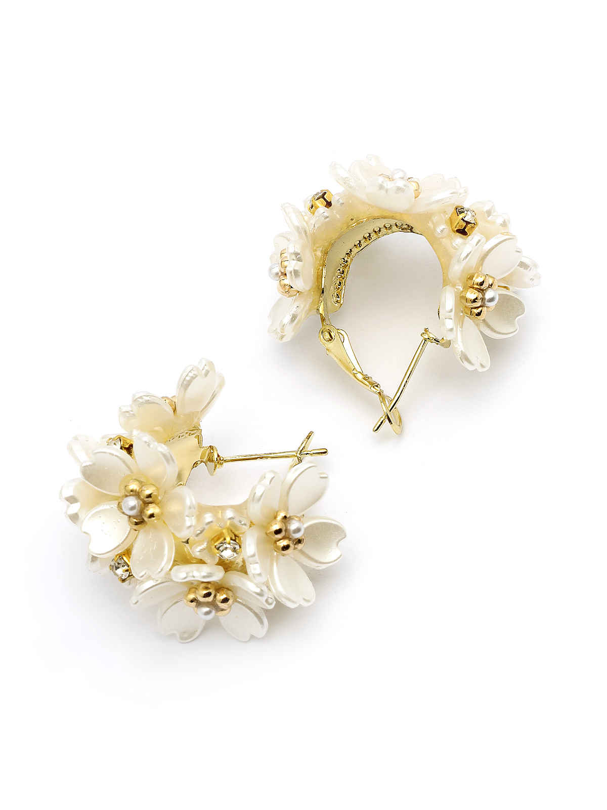 Scintillare By Sukkhi Flower Hoop Bali Earrings For Women Trendy Versatile Lightweight Jewellery