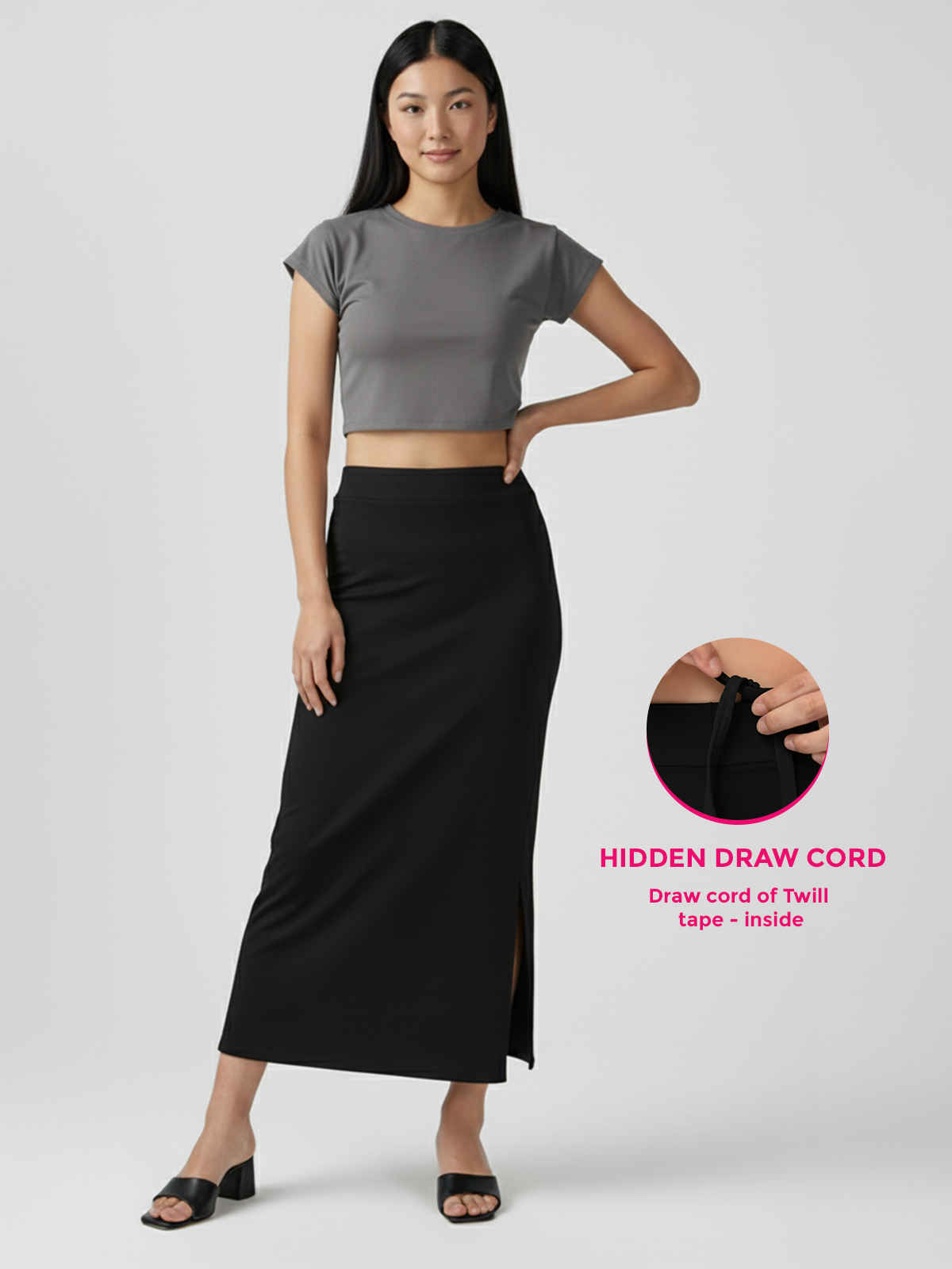 PYNK by Lux Cozi Women's Saree Shapewear | Flaunt Your Curves with Confidence | Black | Free Size