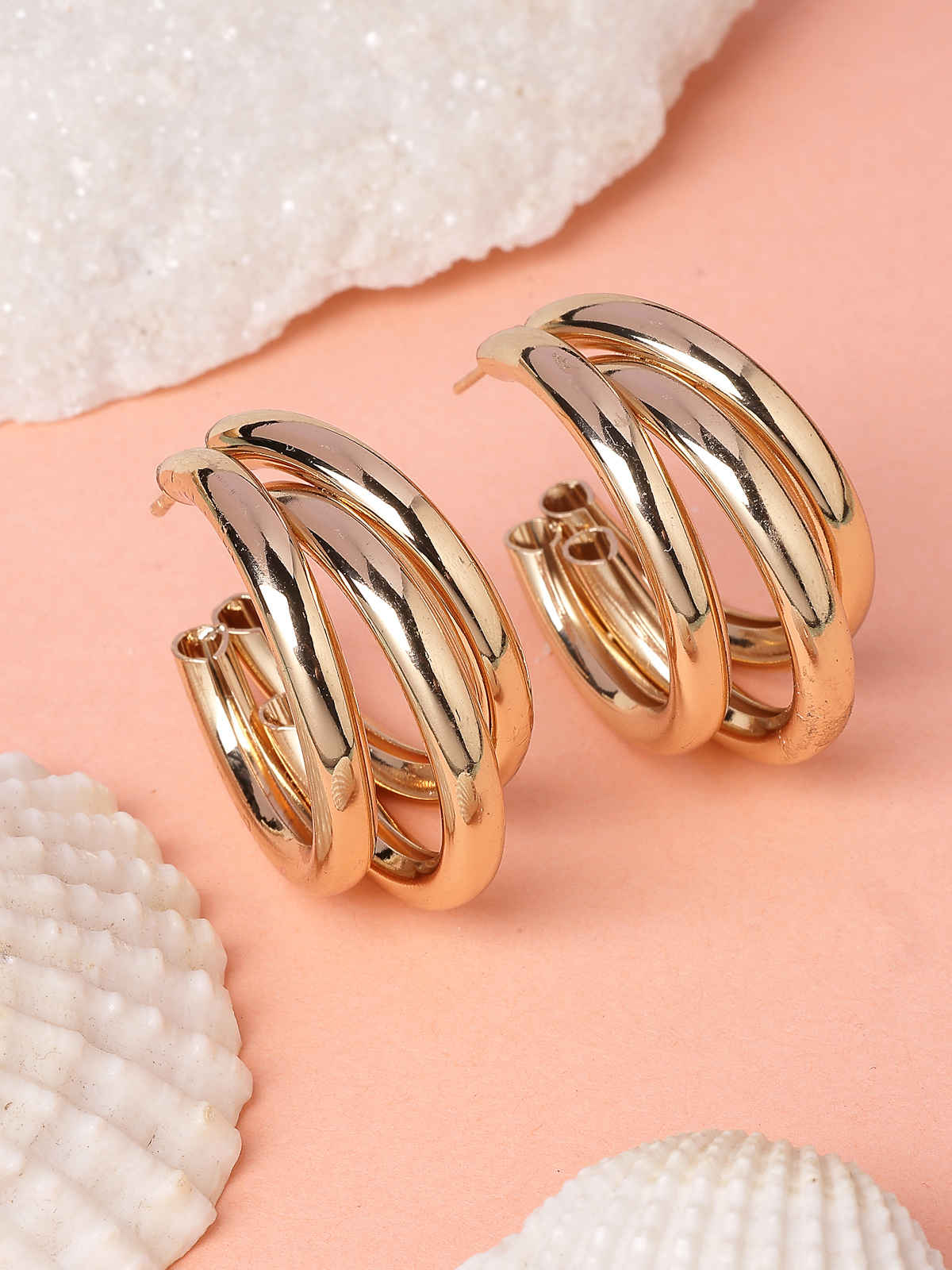 Scintillare By Sukkhi Western Fashionable Gold Plated Half Hoop Earrings For Women | E107256