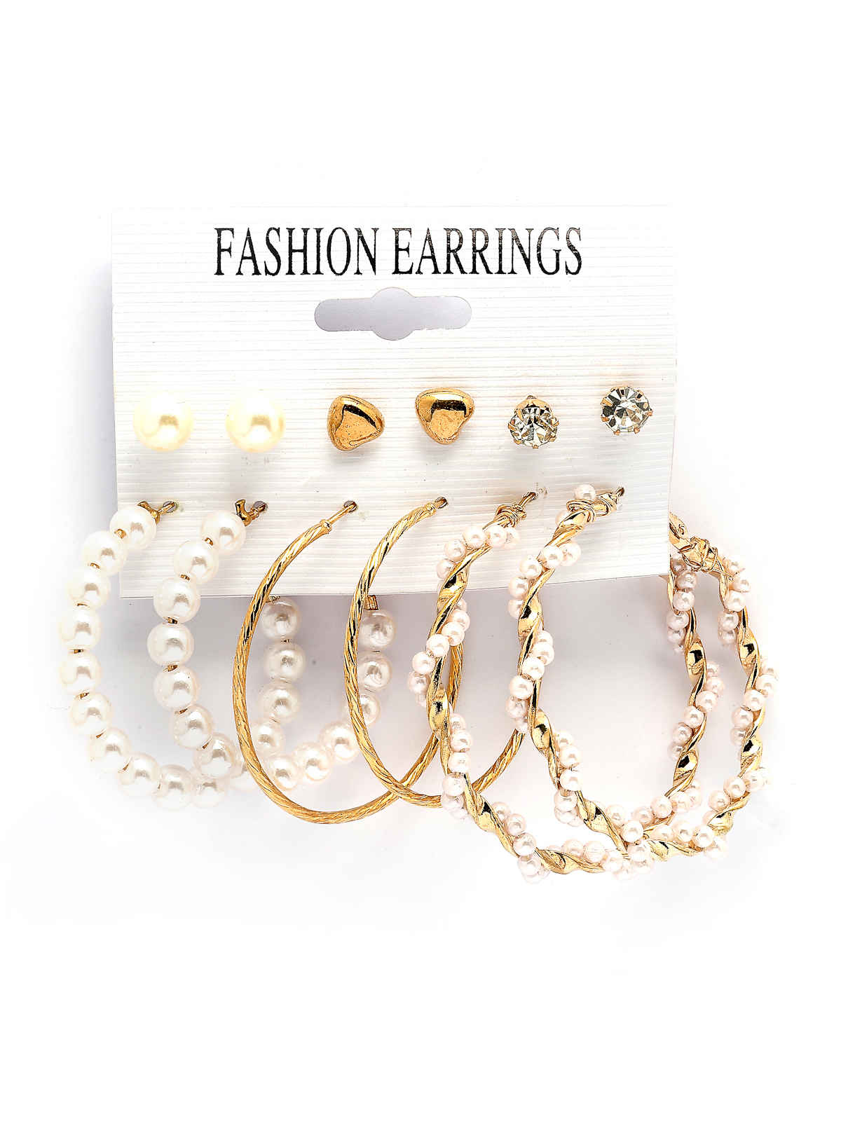 Scintillare By Sukkhi Western Stylish Gold Plated Studs & Hoop Style Combo Earrings For Women