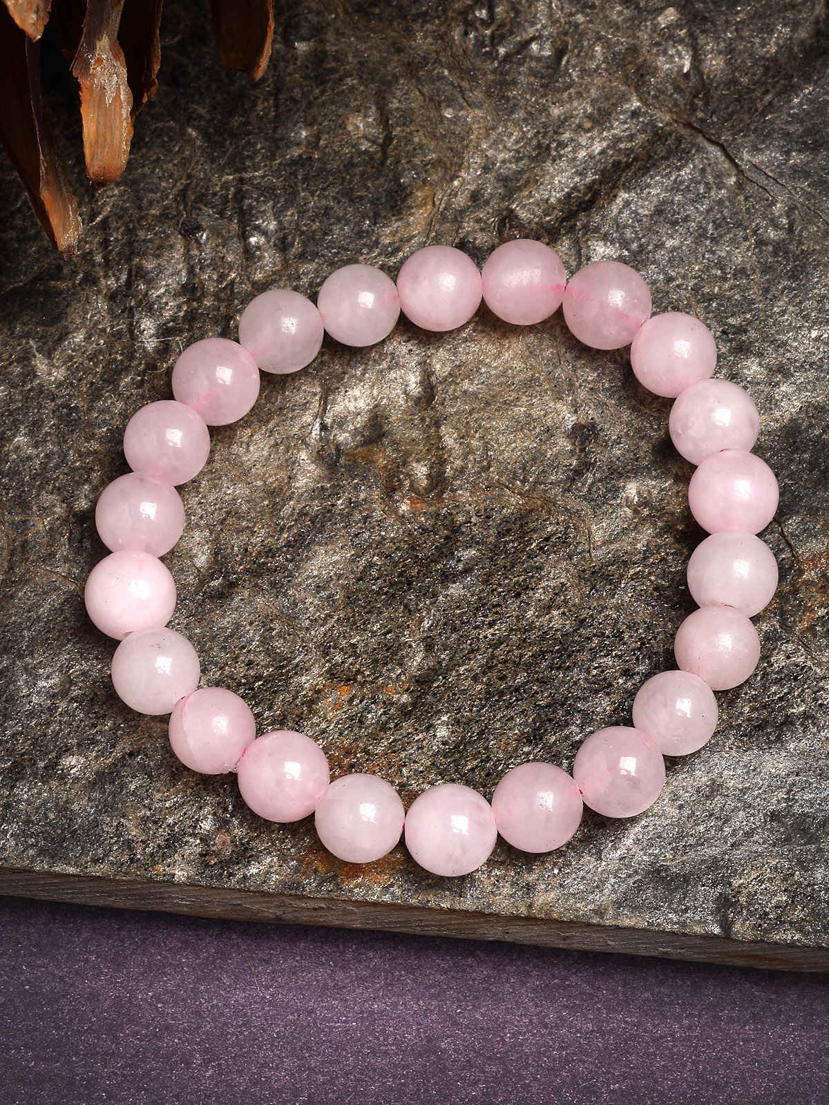 Scintillare By Sukkhi Triple Protection Natural Rose Quartz Romance Bracelet for Women & Unisex