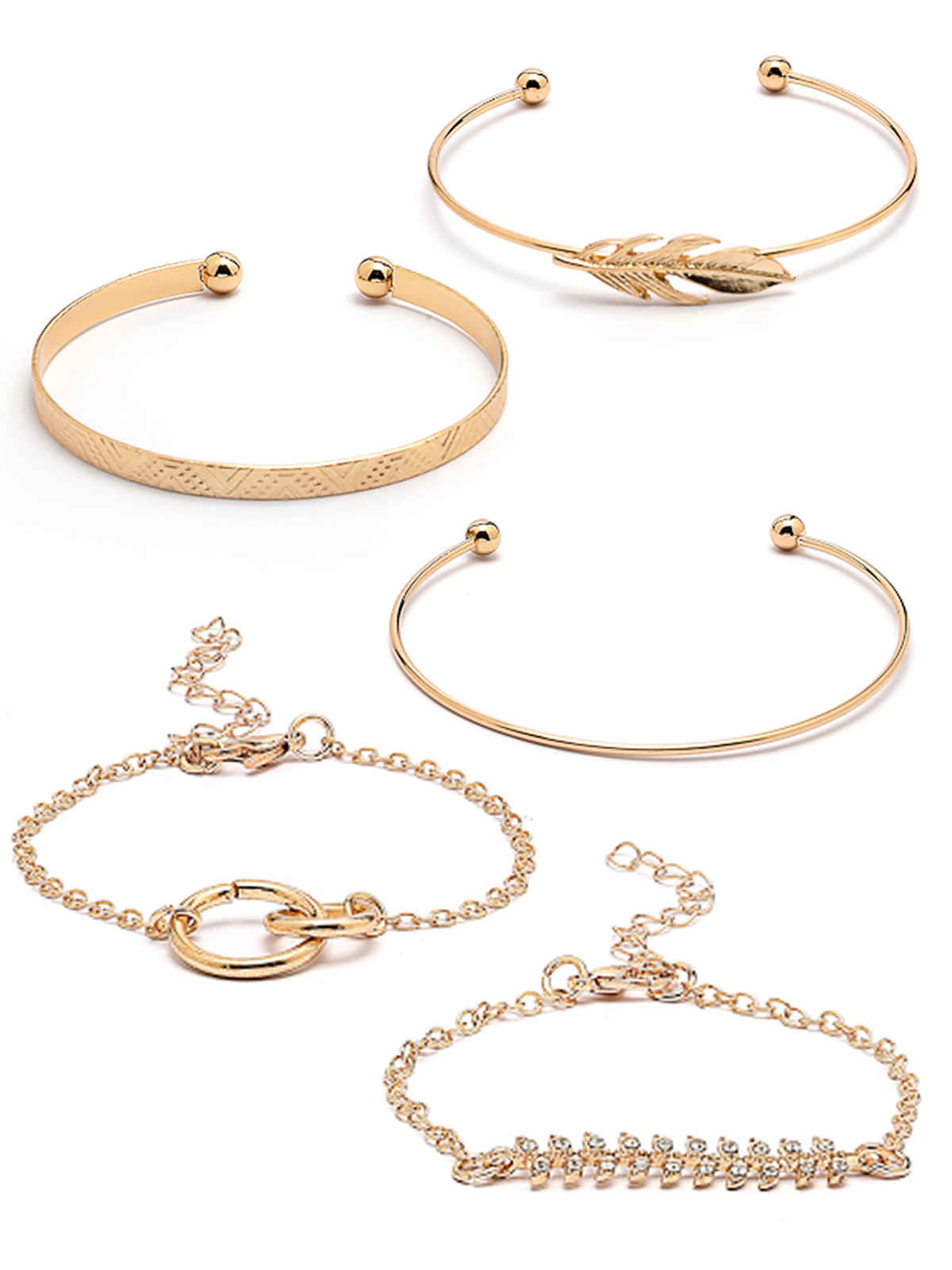 Scintillare By Sukkhi Crystal Diamond Gold Plated Kada Bracelet Combo Jewellery For Women