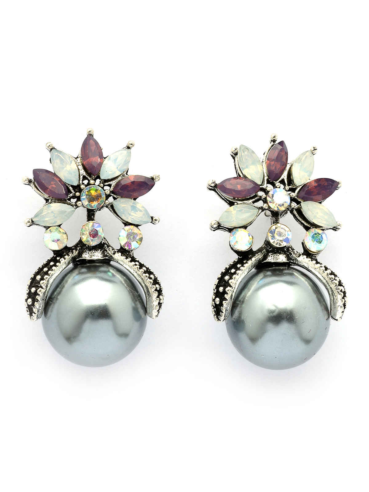 Scintillare By Sukkhi Crystal Stone Pearls Drop Earrings For Women | E107243