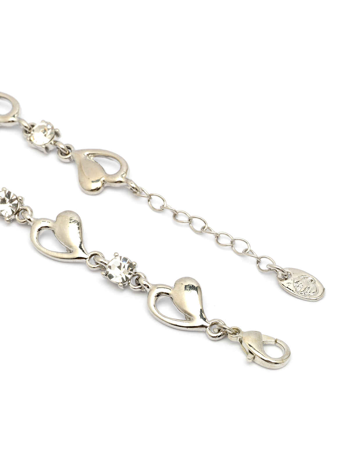 Scintillare By Sukkhi Crystal Stone with Platinum Plated Heart Shaped Bracelet Jewellery For Women