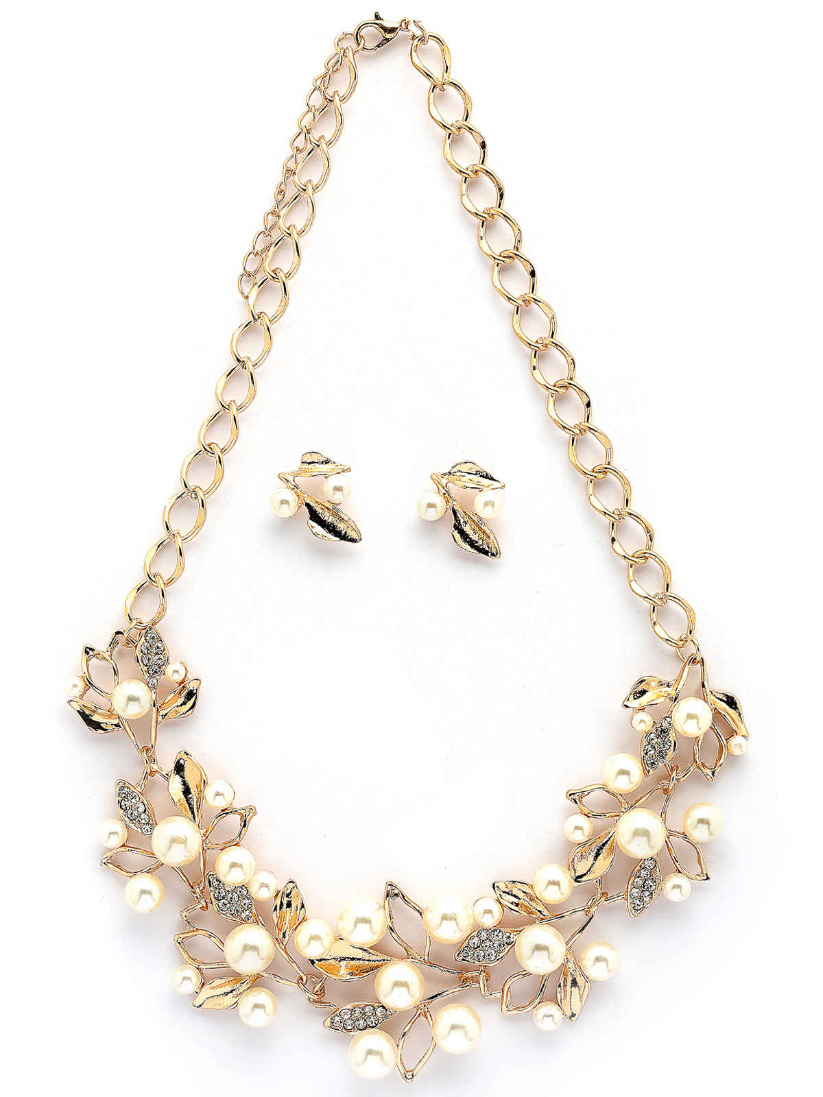 Scintillare By Sukkhi Gold Plated Crystal Choker Necklace & Studs Earring Jewellery Set For Women