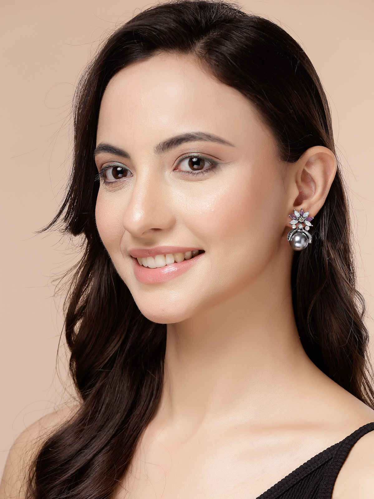 Scintillare By Sukkhi Crystal Stone Pearls Drop Earrings For Women | E107243