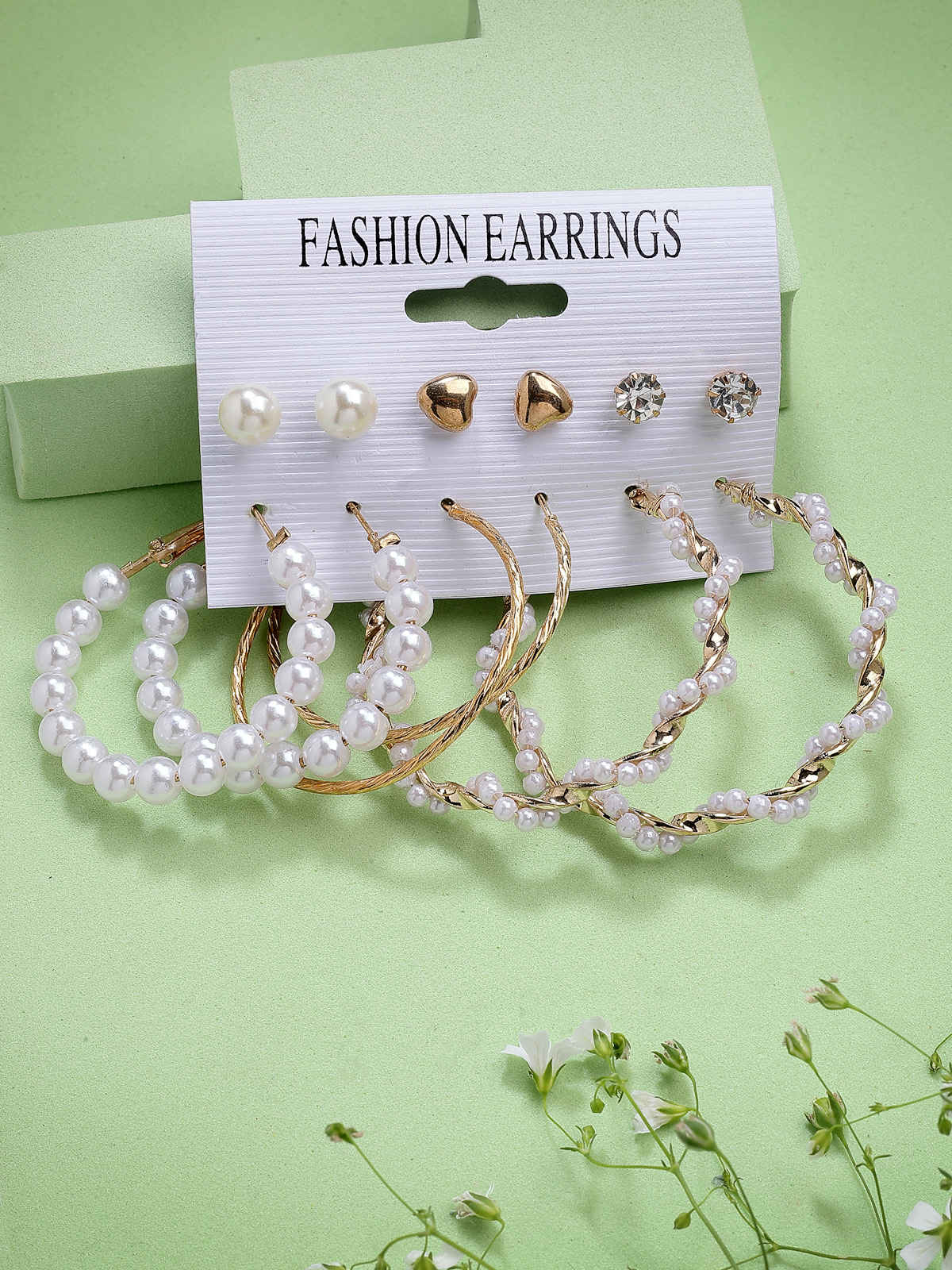 Scintillare By Sukkhi Western Stylish Gold Plated Studs & Hoop Style Combo Earrings For Women