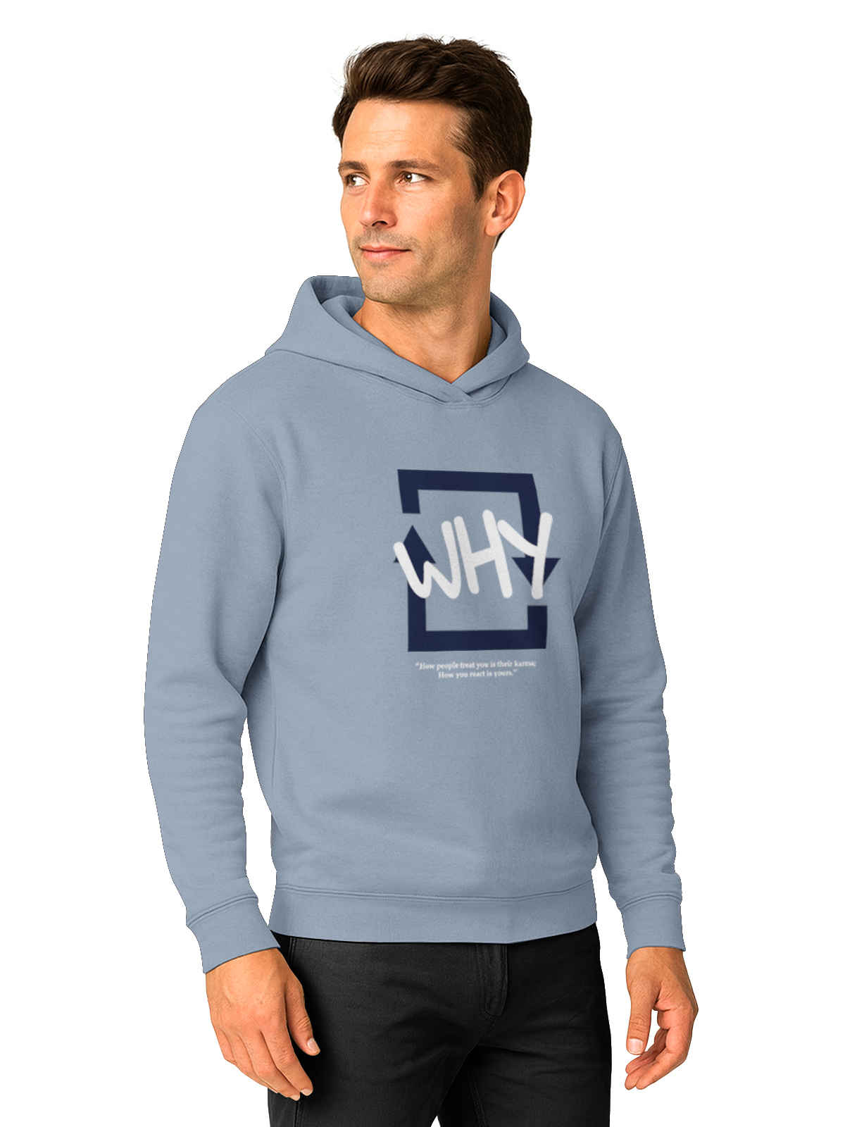 Bullmer Men's Trendy Cotton Blend Stylish Hoodie Sweatshirt for Winter Wear | Bluish Grey - M