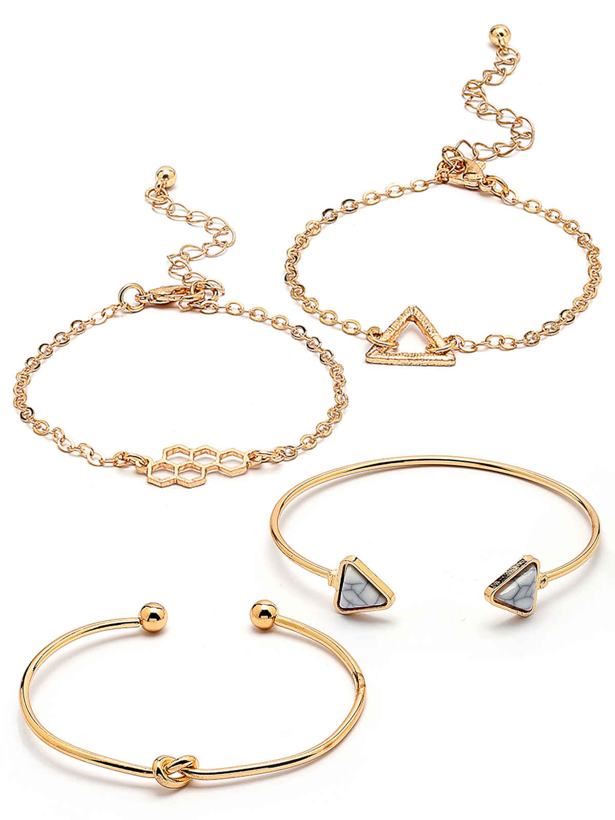 Scintillare By Sukkhi Gold Plated Multistyle Charm Kada Bracelet Combo Jewellery For Women