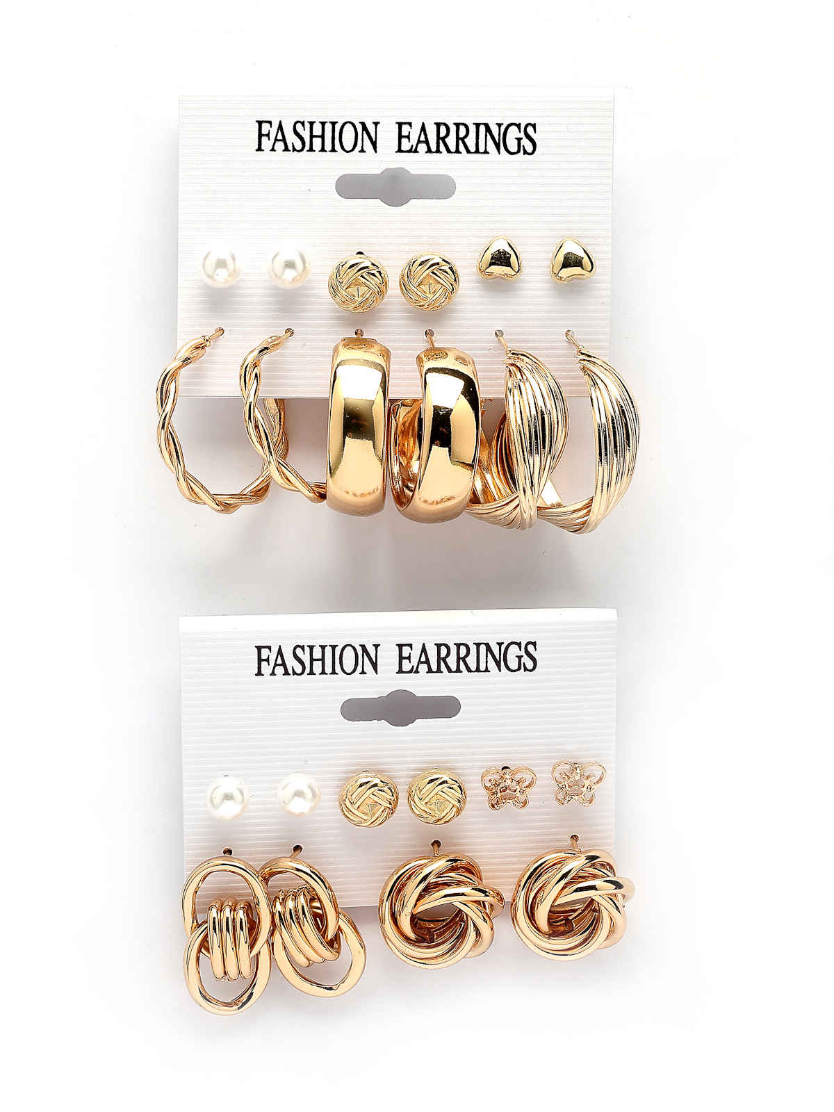 Scintillare By Sukkhi Geometric Unique Studs Hoop Pearls Gold Plated Combo Earrings For Women