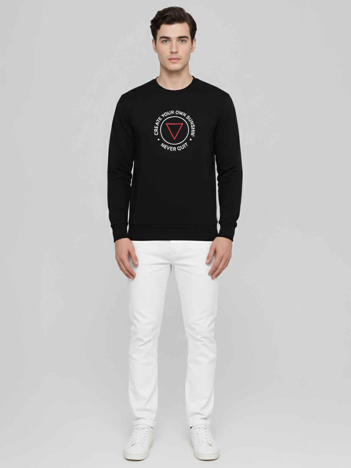 Onn Men's Ultra-Soft Printed Sweatshirt | Black - XL