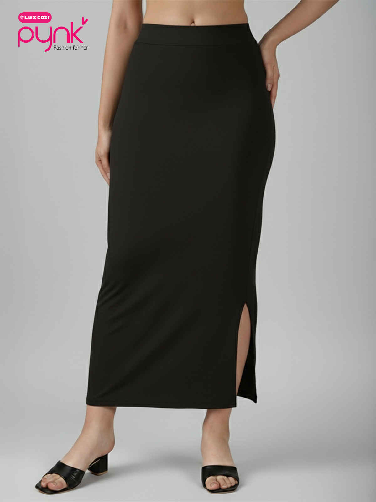 PYNK by Lux Cozi Women's Saree Shapewear | Flaunt Your Curves with Confidence | Black | Free Size