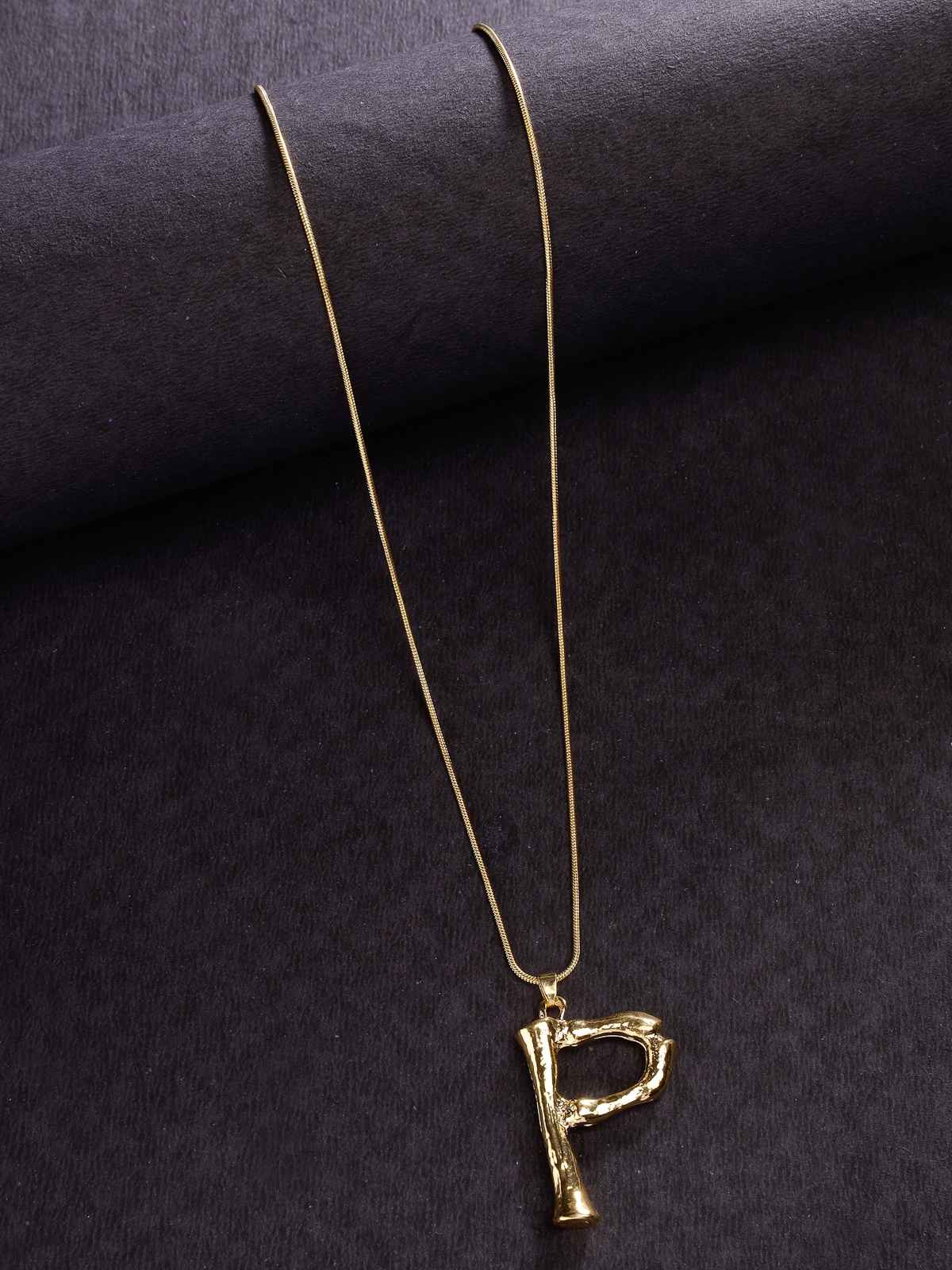 Scintillare By Sukkhi Gold Plated Alphabet P Letter Initials Locket Pendant Alphabet Pendant