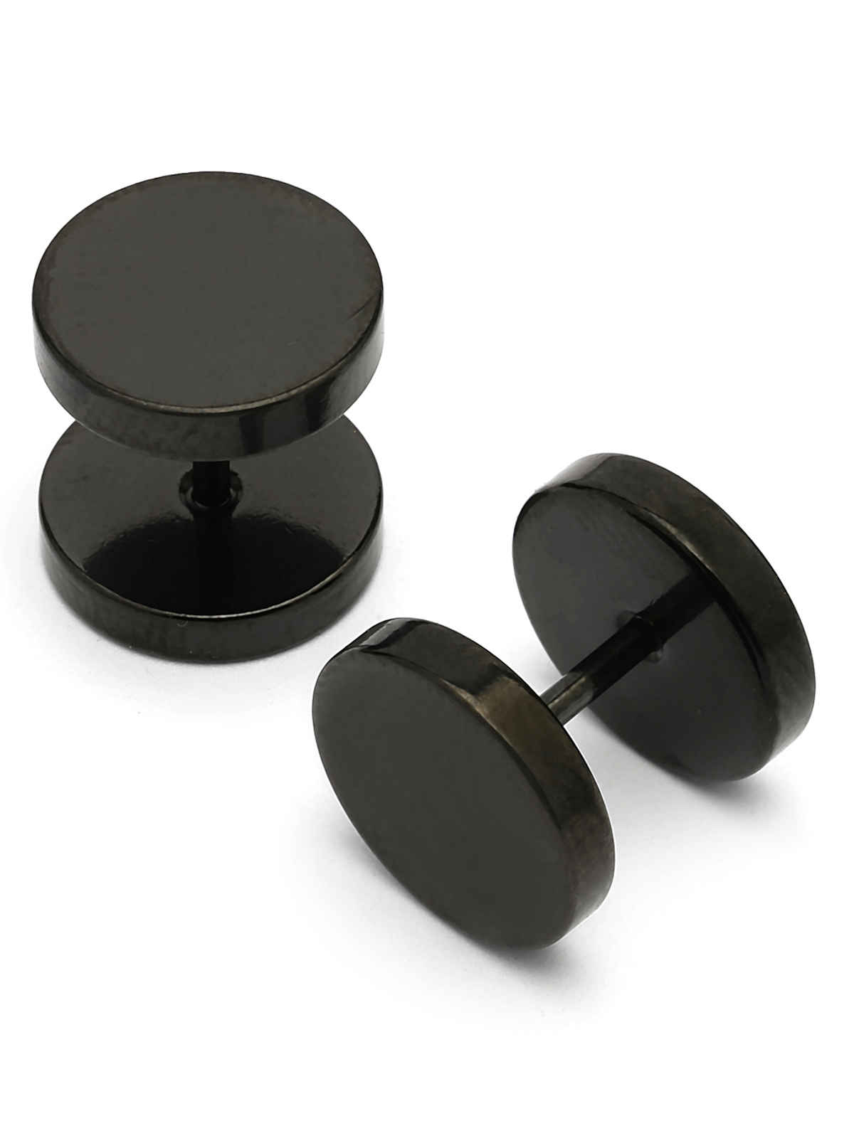 Scintillare By Sukkhi Stylish Stainless Steel Black Studs Earrings for Men & Boys & Women