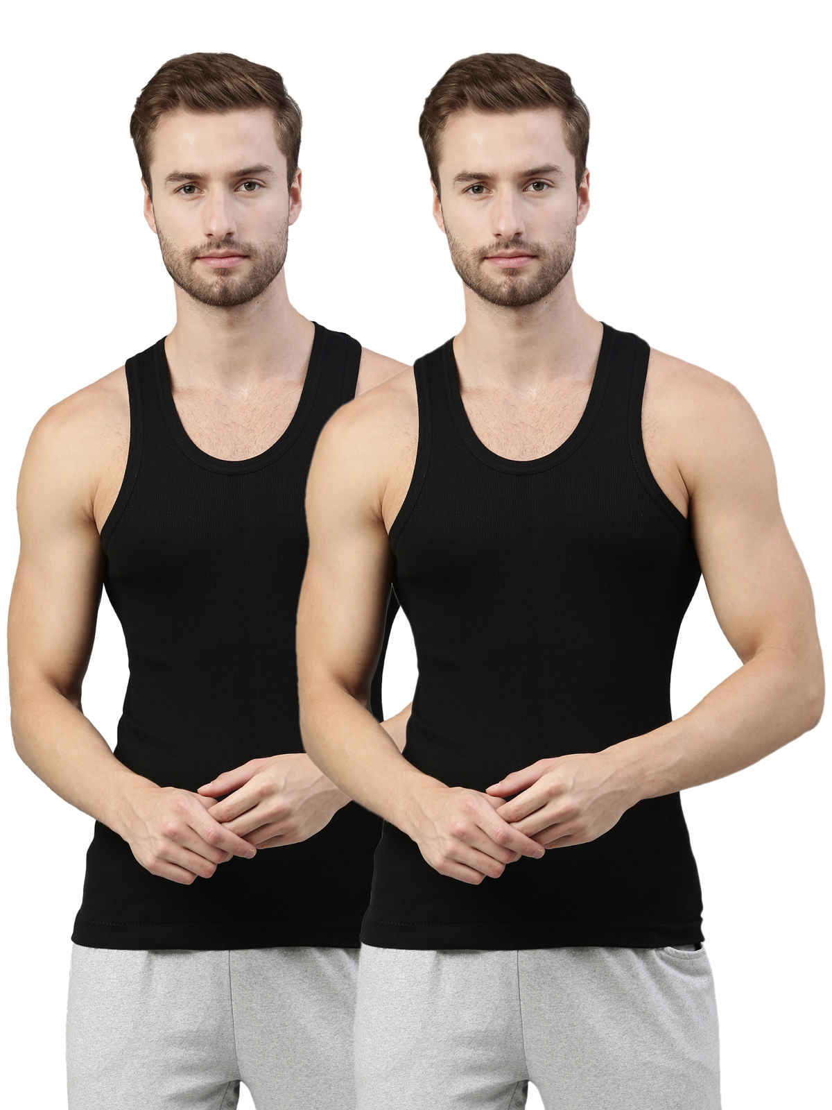 Dixcy Scott Originals Men's Super Combed Cotton Vest | Black - L