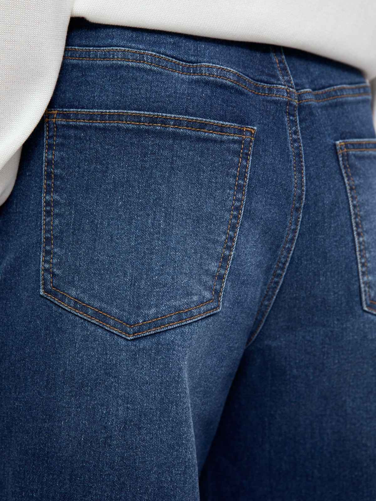 Aadvi Fashion Women's Baggy Fit Heavy Fade Wide Leg Jeans | Dark Blue | 28