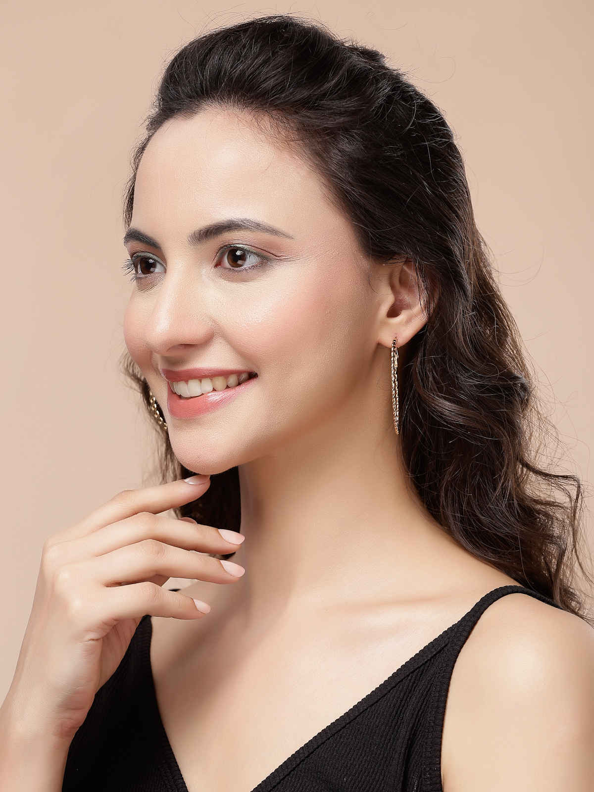 Scintillare By Sukkhi Gold Plated Multi Shaped Diamond & Pearls Studs Hoop Combo Earrings For Women