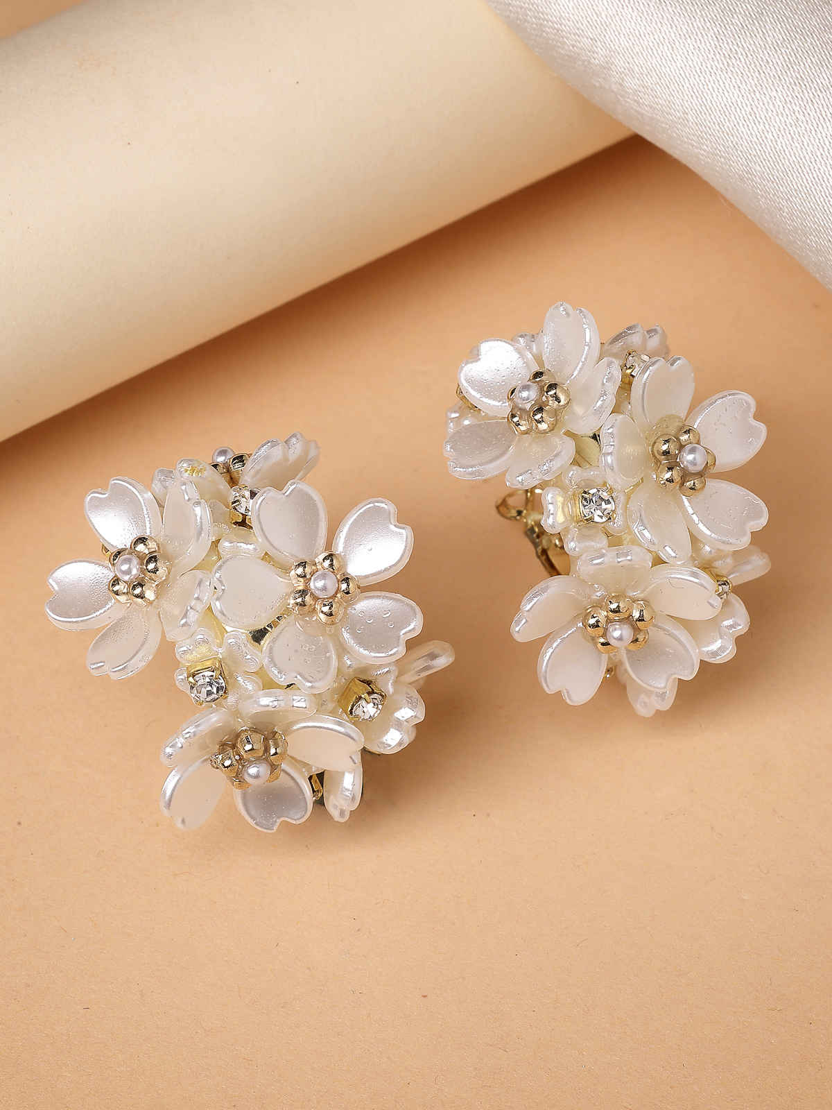 Scintillare By Sukkhi Flower Hoop Bali Earrings For Women Trendy Versatile Lightweight Jewellery