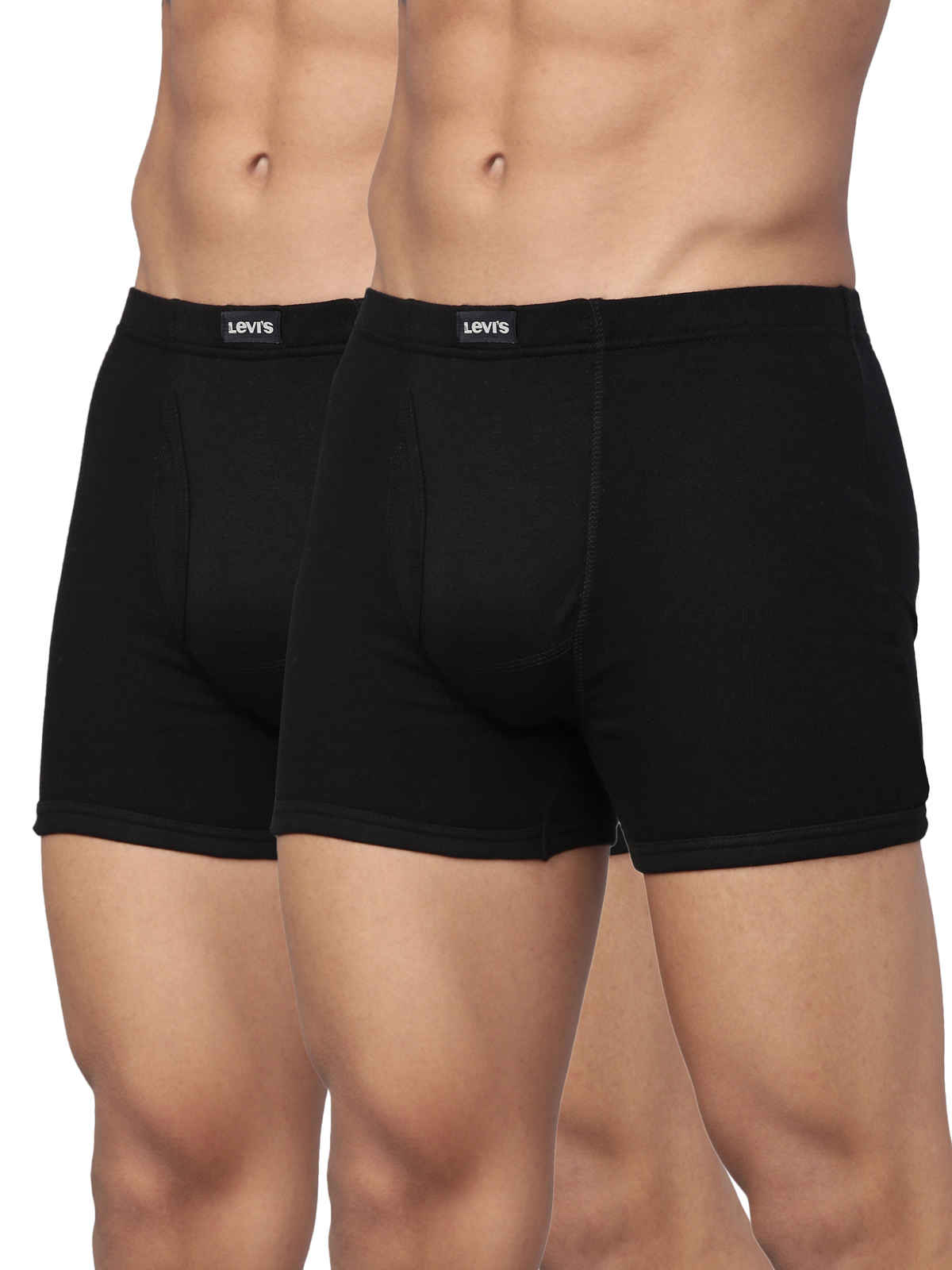 Levi's 010 Men's Comfort Boxer Brief | Comfort & Smartskin Technology | Pack Of 2 | Black,Black | L