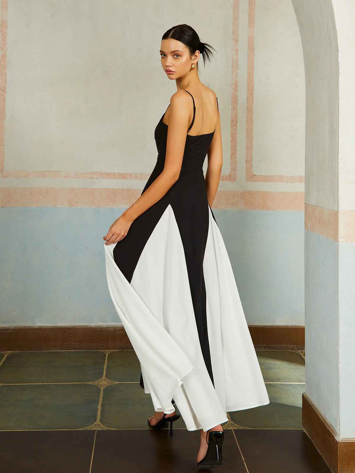 Sheetal Associates Women's Maxi Full Length Dress | 12231 | Black And White - M
