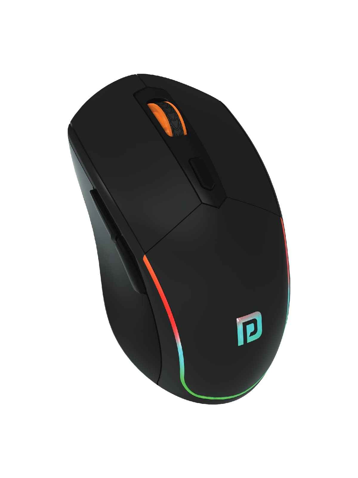 Portronics Toad One Bluetooth Mouse with 2.4 GHz & BT 5.3 Dual Wireless, 6 Buttons, Rechargeable, RGB Lights, Connect 3 Devices, Ergonomic Design for Laptop, Smartphone, Tablet - Black